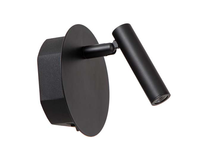 Oplaadbare Bedlamp / Wandlamp - Accu/Batterij - Ø 10,2 cm - LED - 1x2W 3000K - Magnetisch - Zwart