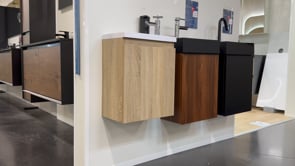 Toiletmeubel Allibert Atlanta eik Hamilton polybeton wastafel wit 48x40x25cm