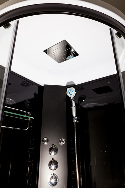 Douchecabine Asterix thermostatisch hoek zwart schuifdeuren 90x90x226cm