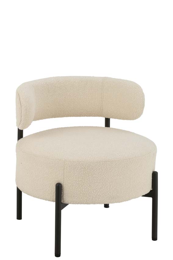 Lounge stoel Boucle wit