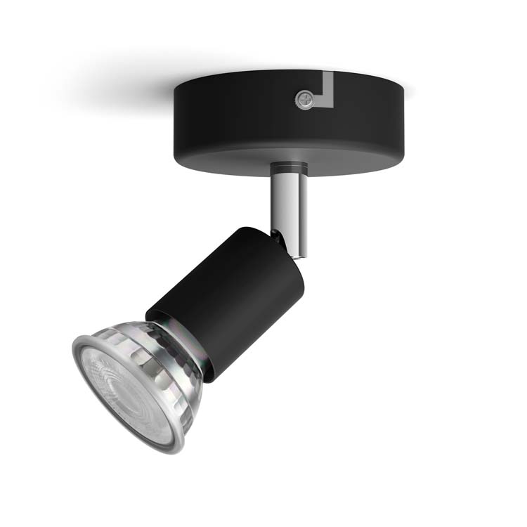 Spot en applique Single spot Noir 50W