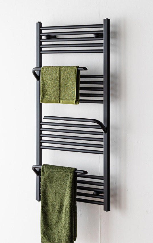 Handdoekradiator Dale 120x60cm enkel zwart 575W