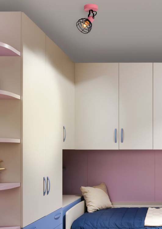 Lucide PAULIEN - Spot mural Chambres d'enfant - 1xE27 - Rose