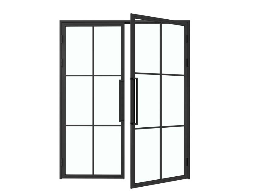 Porte intérieure double en acier Tara 6W 204x176cm gauche