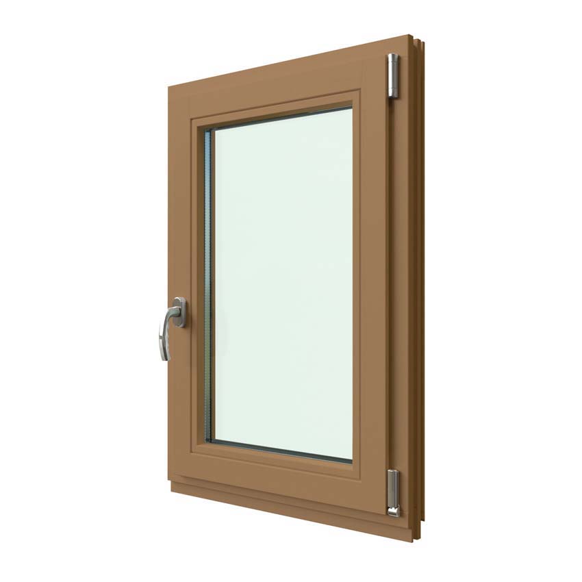 Fenêtre oscillo-battante 1-VC Vardelux bois Meranti sur mesure naturel 68mm droite