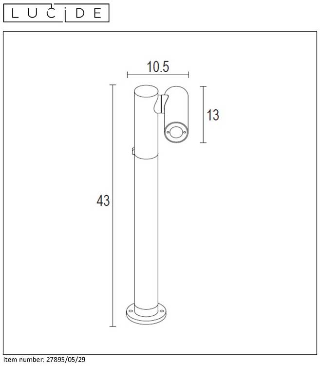Lucide TATUM - Sokkellamp Buiten - LED - 1x4,5W 3000K - IP65 - Antraciet