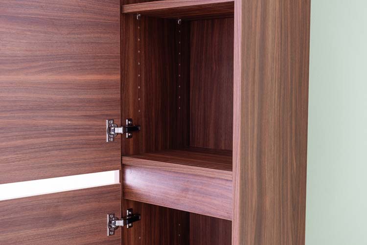 Armoire colonne noyer flottante 400 x 320 x 1850 mm