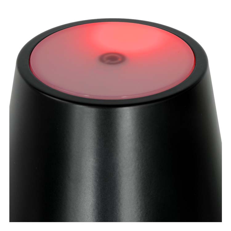 JUSTIN - Oplaadbare Tafellamp Buiten - Accu/Batterij - Ø 11 cm - LED Dimb. - 1x2,2W 3000K - IP54 - 3 StepDim - Zwart