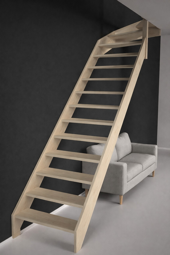 Molenaarstrap Bonn Evolution mini met kwartslag rechts boven H320xB64,4cm