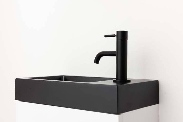 Handenwasser Azura mineraal marmer zwart 7x40x22cm