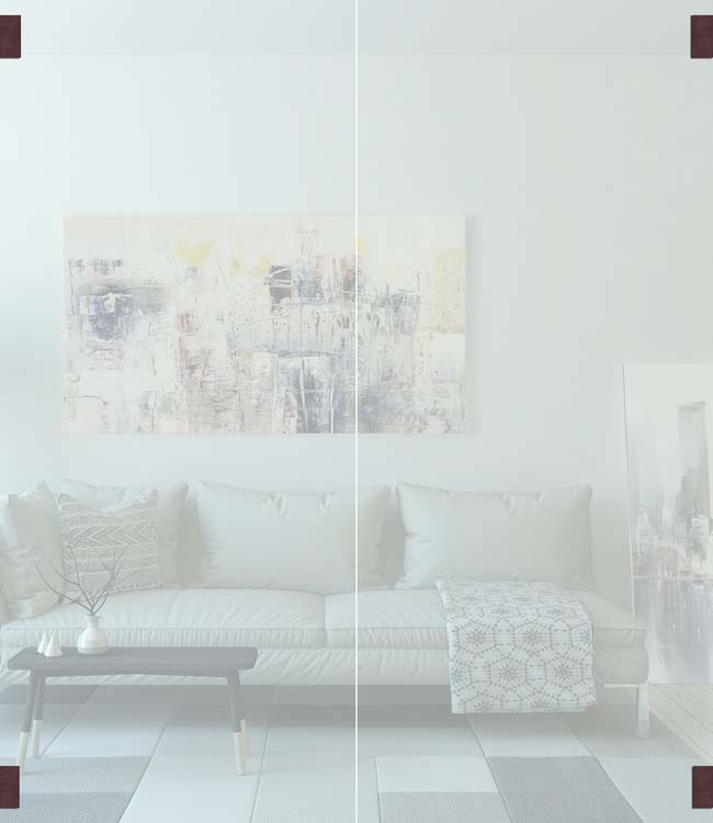 Dubbele glazen binnendeur Sky Night verzoet glas op maat - scharnieren brons