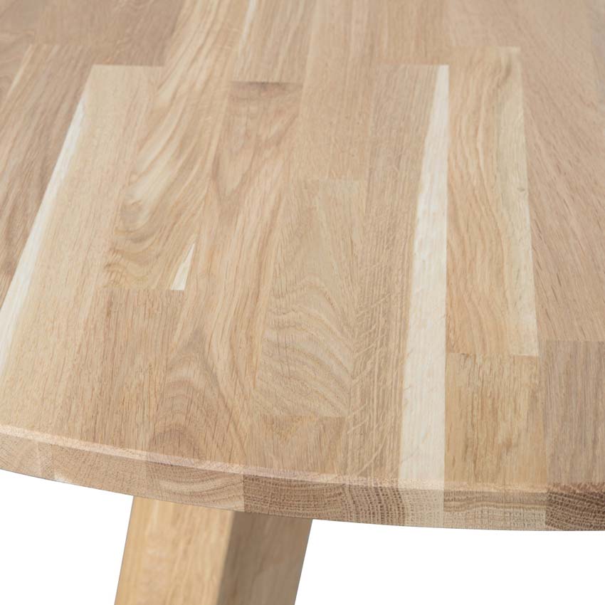 Table Marbella en chêne ronde Ø129cm
