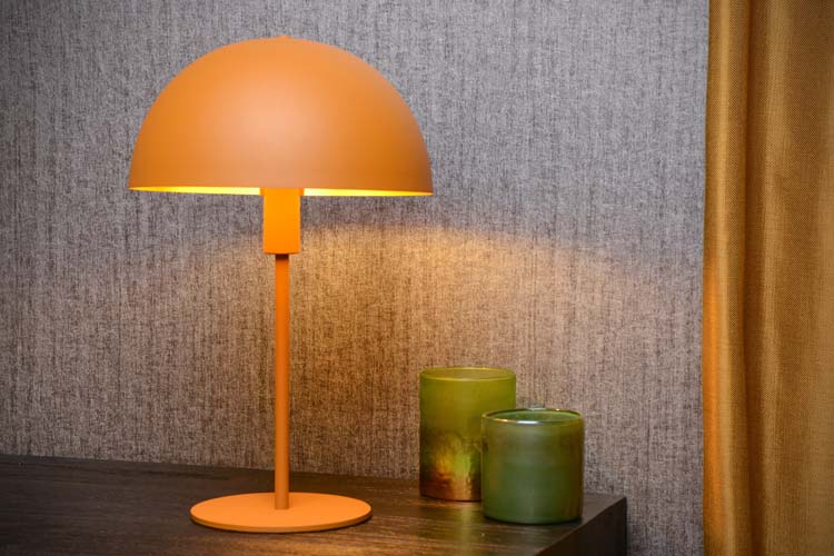 Lucide SIEMON - Lampe de table - Ø 25 cm - 1xE14 - Jaune Ocre