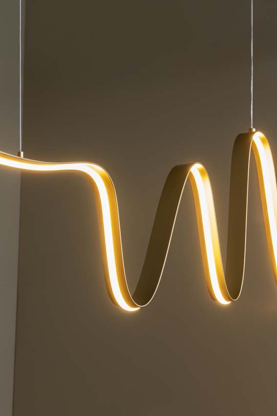 Lucide Premium LAMBADA - Hanglamp - LED Dimb. - 1x33W 2700K/3200K - Mat Goud / Messing