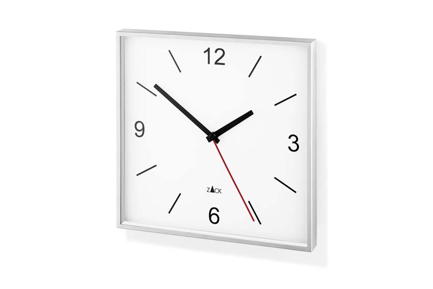 Horloge murale Zack Sillar en acier inoxydable blanc 26x26cm