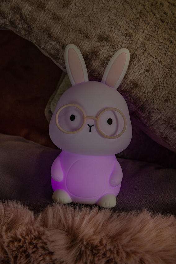 Lampe de nuit rechargeable pour chambre d'enfant - Batterie rechargeable/piles - LED à 3 niveaux dimmable - RGB - Blanc