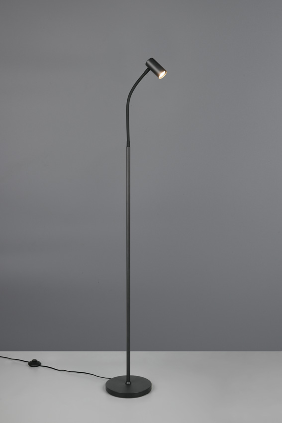 Lampadaire - noir mat - 27x20x141cm - GU10/MR11 - 1x5W
