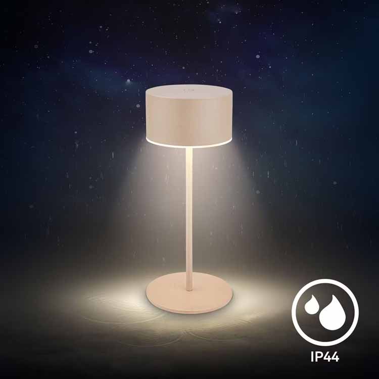 Tafellamp Zurela - beige - 19cm - dimbaar - LED - 3W - 2700K - IP44 - USB