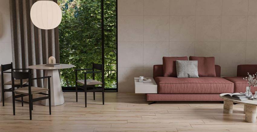 Carrelage de sol et mural Chalet beige 20x120cm