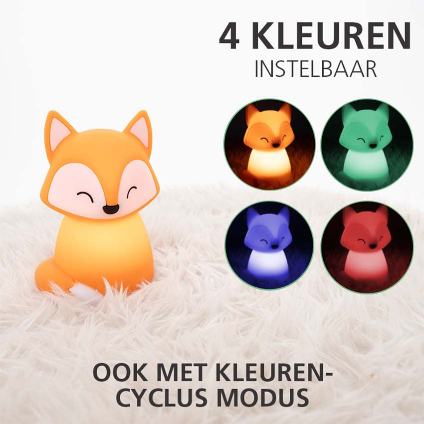 Lampe de table Renard - Orange - H15cm - Dimmable - LED - 1x5W - RGB/3000K - USB