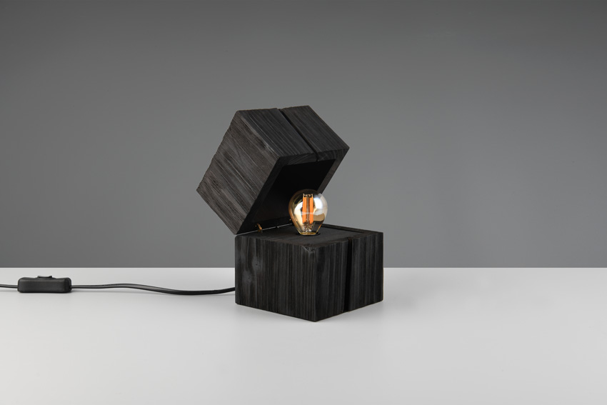 Lampe de table - noir - 12x16x12cm - E14 - 1x2W - 2700K