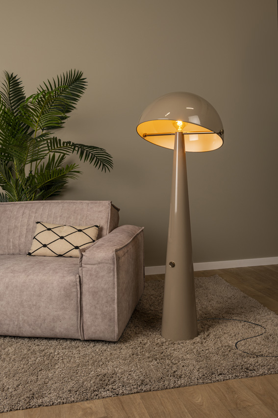 Lucide Vibes Barone - Lampadaire - Ø52,6cm - 1xE27 - Taupe