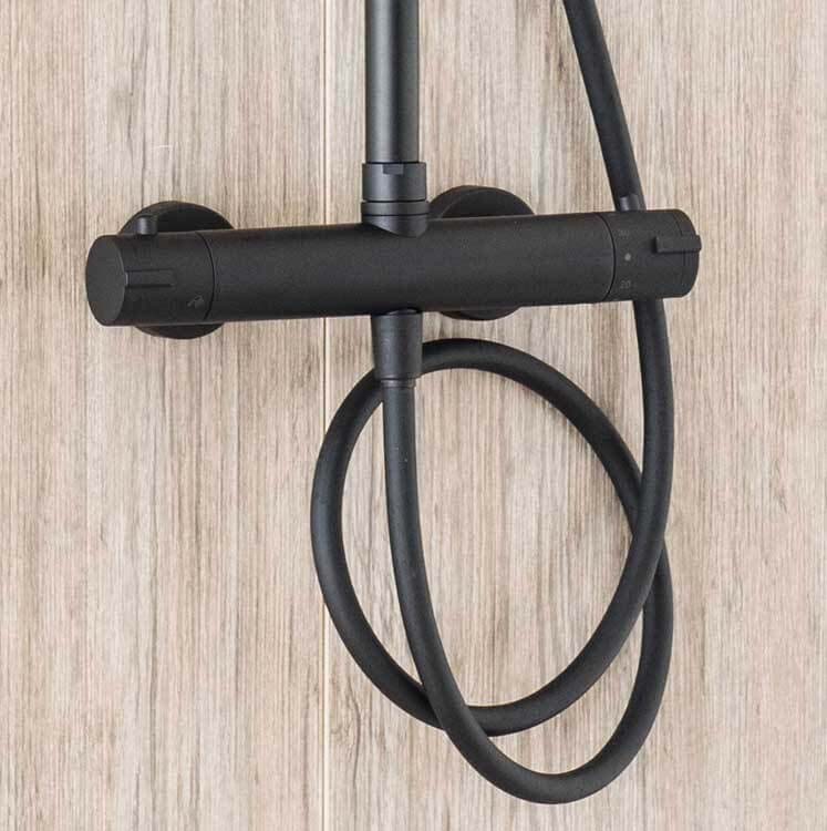 Doucheset Stallion thermostatisch zwart