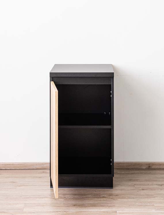 Armoire de cuisine 50cm noir-look chêne
