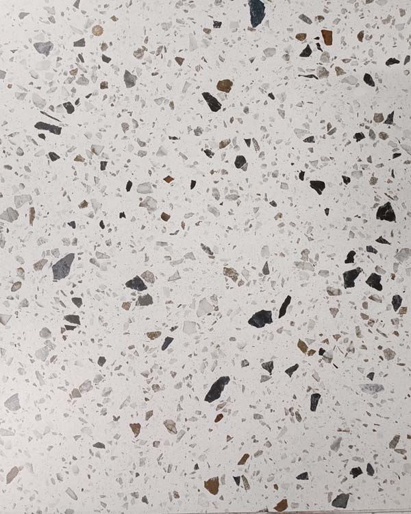 Carrelage Terrazzo minimal white-grey 60 x 60 cm