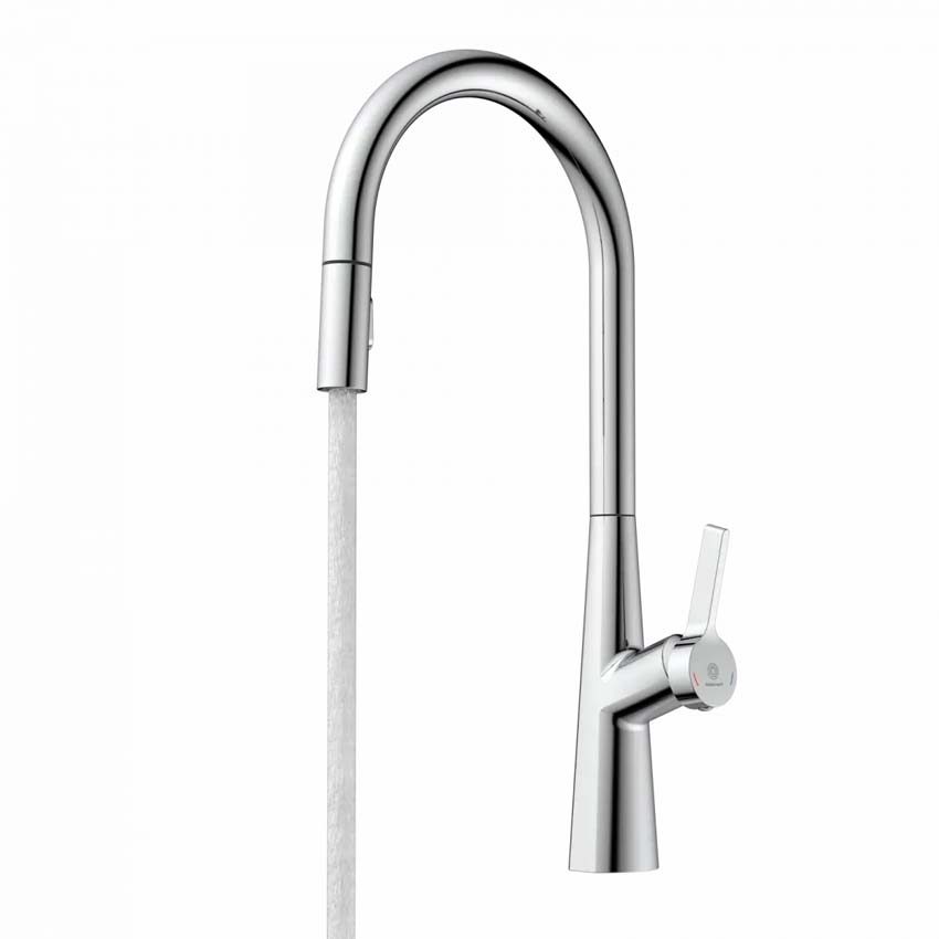 Robinet de cuisine Wasserwerk WK 9 Sphere chrome avec bec extractible