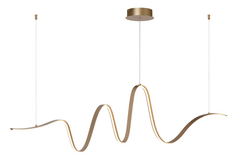 Lucide Premium LAMBADA - Hanglamp - LED Dimb. - 1x33W 2700K/3200K - Mat Goud / Messing