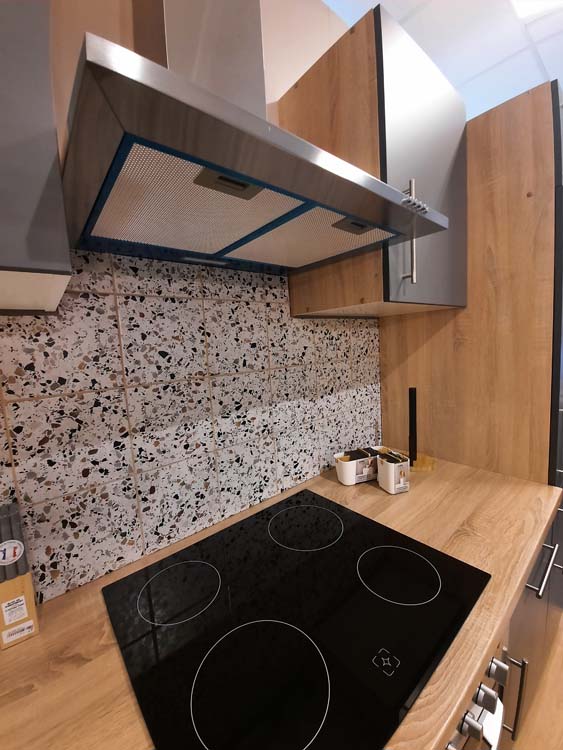 Keuken Ymir mat grijs 270cm - inox wanddampkap - zonder toestellen