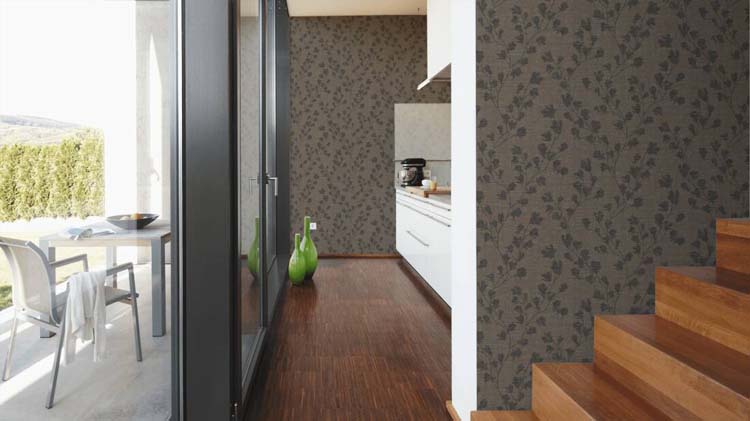 Vinyl op vlies behang 0,53x10m bladbruin Vinyl op vlies behang 0,53x10m bladbruin