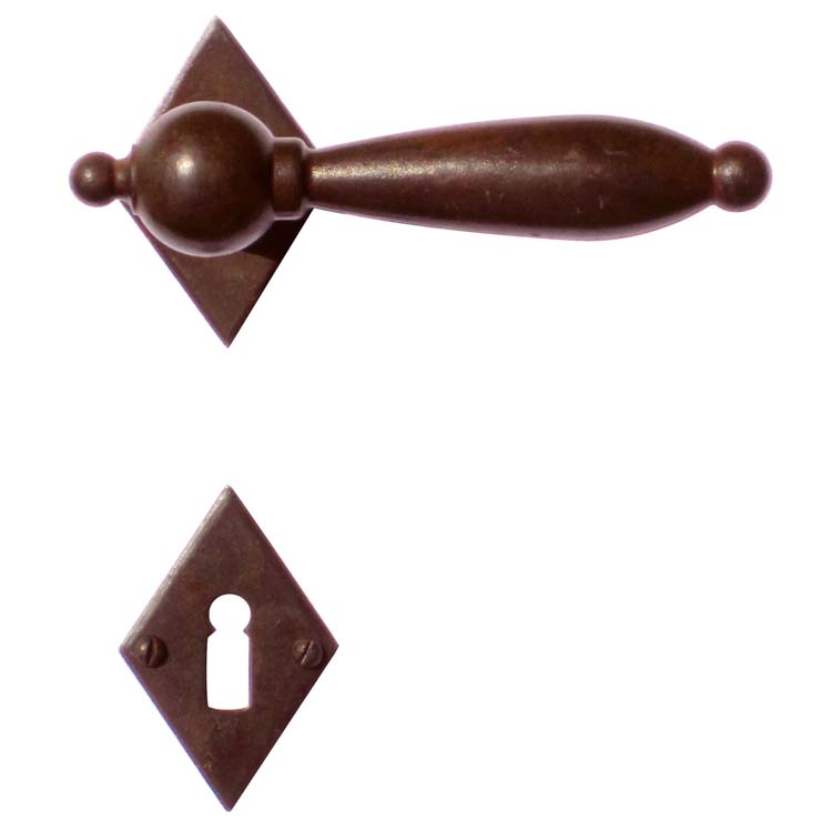 Poignée de porte pro adria rouille carreau rosace barbe