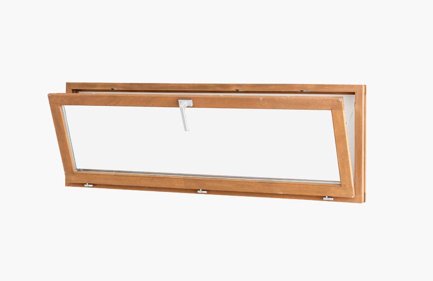 Fenêtre abbatant en bois Meranti Trae 55mm naturel 1000 x 500 mm
