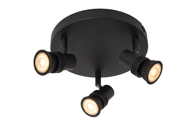 Plafondspot Vero - zwart - Ø21cm - 3xGU10