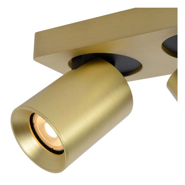 Lucide NIGEL - Spot plafond - LED Dim to warm - GU10 - 2x5W 2200K/3000K - Or Mat / Laiton