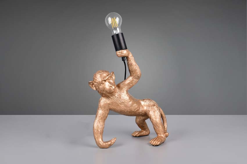 Lampe de table Singe - doré - 31,5x17,5x42cm - E27 - 1x15W