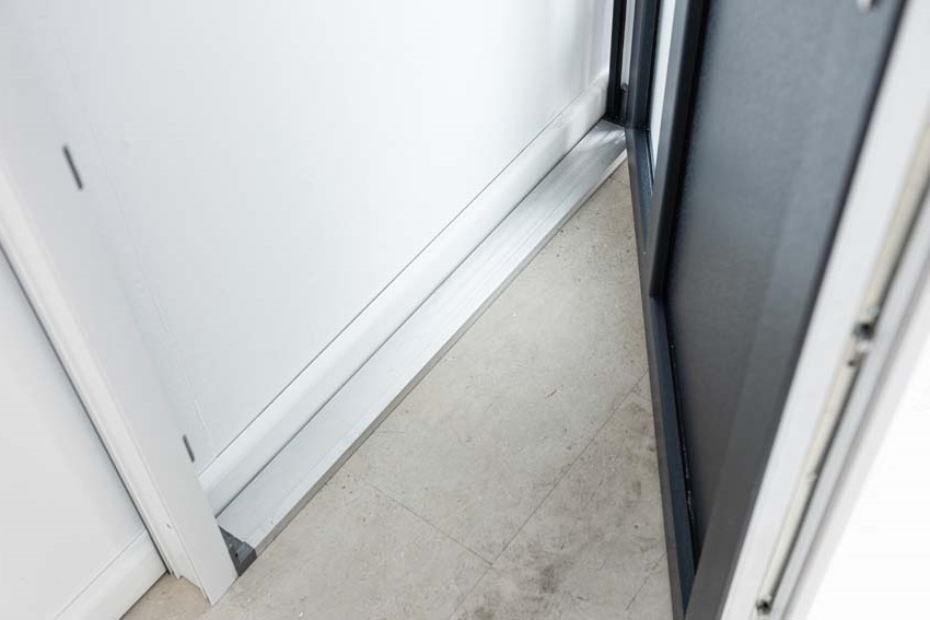 Buitendeur Lumeo PVC mat glas antraciet/wit 1000x2000mm rechts