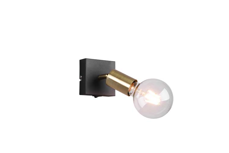 Spot en applique noir/messing excl lampe LED possible 1 spot