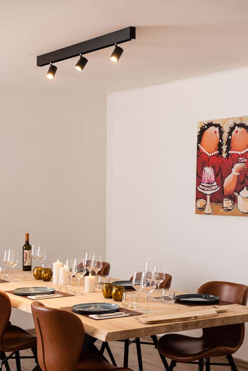 Railverlichting design Béa zwart set 1,2m 3 spots GU10 3x5W