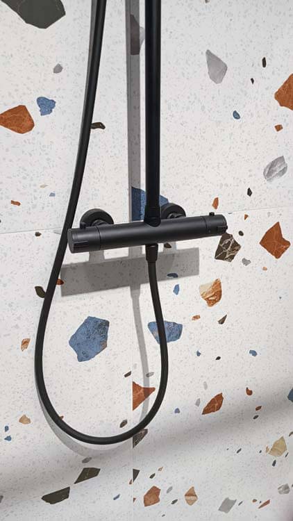 Doucheset Stallion thermostatisch zwart