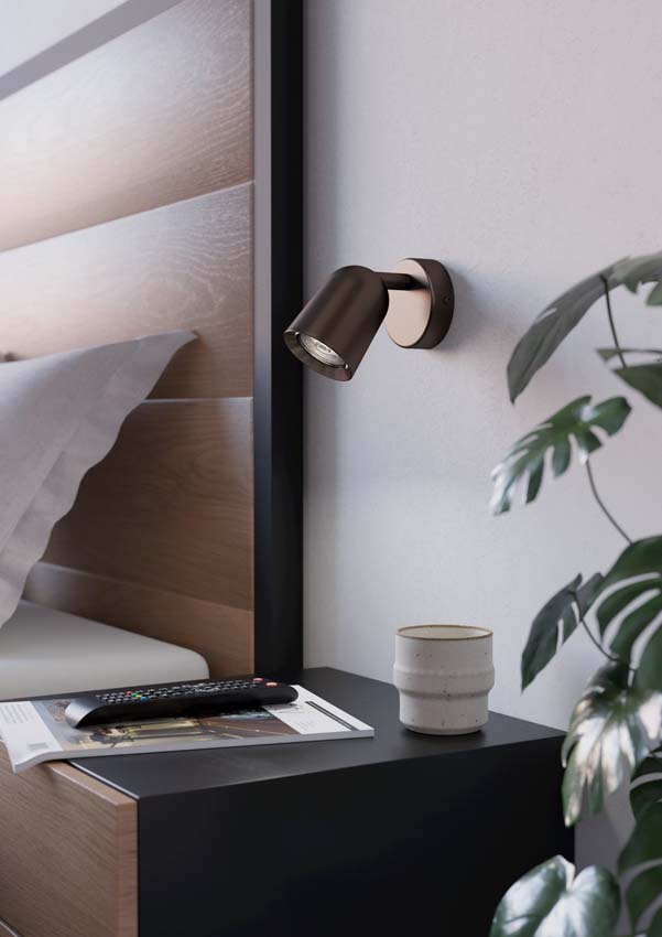 Wandlamp - Brons - Ø8xH11cm - Dimbaar - GU10 - 1x5W