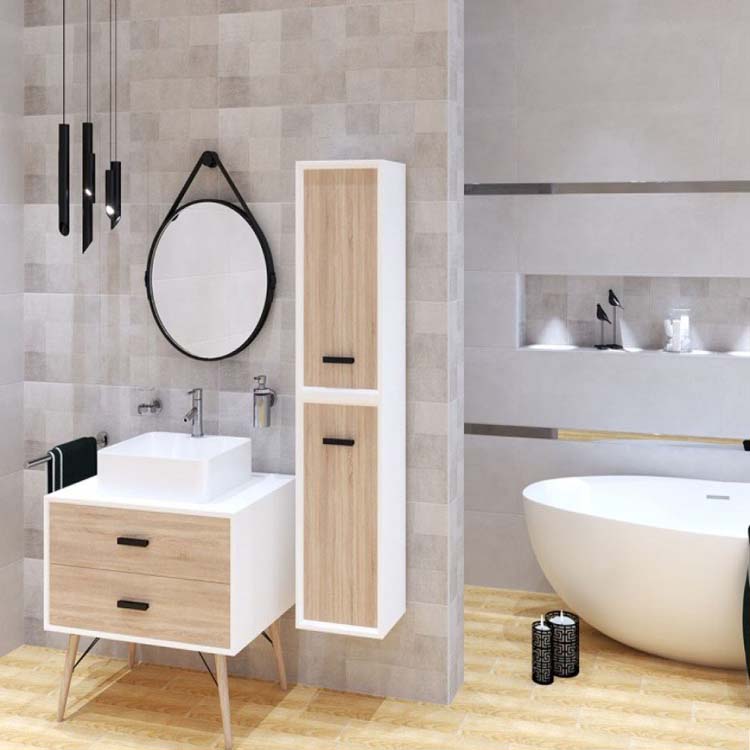 Carrelage mural Oyster White relief 33,3x100cm