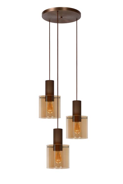 Hanglamp - 3xE27 - Amber