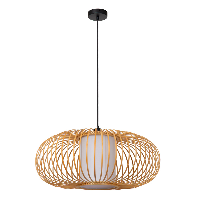 Lucide Essential Thuline - Suspension - Ø60cm - 1xE27 - Bois clair