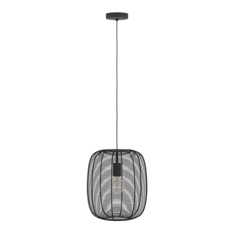 Hanglamp zwart staal E27 Ø 32,5 cm