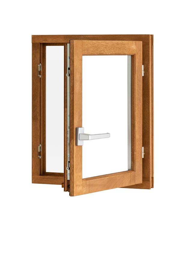 Fenêtre tournante à 1 vantail Trae bois Meranti 55mm naturel L900xH1000mm ouvrant à droite
