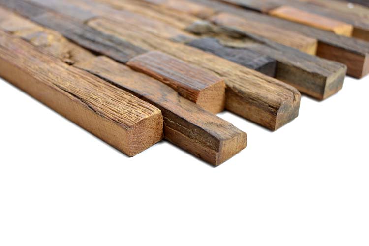 Mosaïque Wood brune foncé 30 x 30 cm