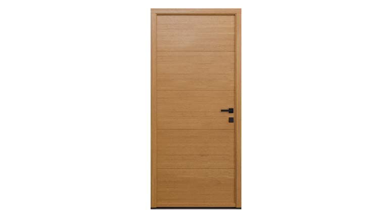 Porte extérieure bois Ebro meranti naturel 980x2180mm ouvrant à droite